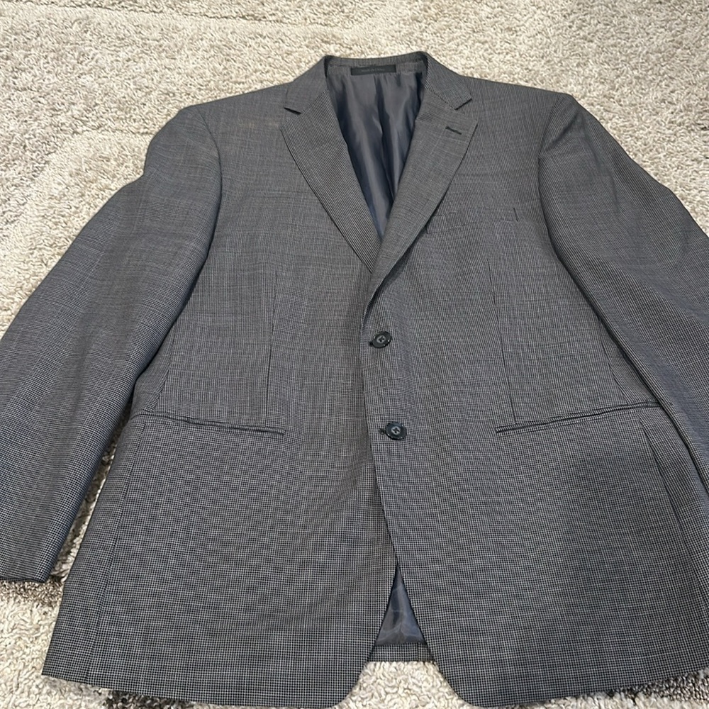 Calvin Klein Men's 100% Wool Black Jacket Slim Fit